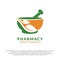 Pharmacy Medical Logo Vector Design. atural Organic medicine Logotype concept