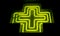 Pharmacy neon green cross