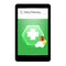 Pharmacy online. Medical cross sign pill tablet on smartphone. Internet medicine. Vector