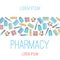 Pharmacy poster flat icons