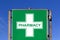 Pharmacy symbol on a panel