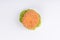 phased assembly of a hamburger on a white background2