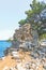 Phaselis invites tourists to enjoy swimming under pine trees on its coasts located right next to historic artifacts. Antalya-Turk