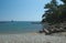 PHASELIS, TURKEY - MAY 09, 2018: the Mediterranean sea, the ancient city