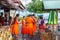 PHAYAO, THAILAND - July 9, 2016 : The Thai peoples give food offerings to  Buddhist monks