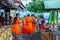 PHAYAO, THAILAND - July 9, 2016 : The Thai peoples give food offerings to  Buddhist monks