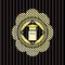 Phd thesis icon inside gold shiny emblem
