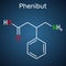 Phenibut molecule. It is central nervous system depressant with anxiolytic and sedative effects. Structural chemical