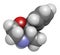 Phenmetrazine stimulant drug molecule (amphetamine class). Used as stimulant and appetite suppressant.  Atoms are represented as