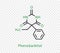 Phenobarbital chemical formula. Phenobarbital structural chemical formula isolated on transparent background.
