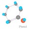 Phenol 3D molecule chemical science, cartoon style