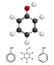 Phenol Structure, formula isolated on white background. Vector Illustration.