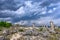 Phenomenon Old Sanctuary Stone Forest Beautiful view with the famous rock formation near Varna, Bulgaria - `Pobiti kamani`