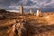 Phenomenon rock formations in Bulgaria around Varna - Pobiti kamani. National tourism place.