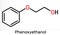 Phenoxyethanol primary alcohol molecule. It is glycol ether, antiinfective agent, preservative, antiseptic, solvent. Skeletal