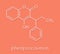 Phenprocoumon anticoagulant drug molecule vitamin K antagonist. Skeletal formula.