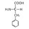 Phenylalanine is an amino acid. Chemical molecular formula Phenylalanine Amino Acid. Vector illustration on isolated