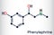 Phenylephrine molecule. It is nasal decongestant with potent vasoconstrictor property. Skeletal chemical formula