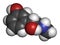 Phenylephrine nasal decongestant drug molecule. Atoms are represented as spheres with conventional color coding: hydrogen white.