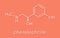 Phenylephrine nasal decongestant drug molecule. Skeletal formula.