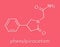 Phenylpiracetam drug molecule. Skeletal formula.