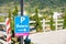 Phetchabun, Thailand - November, 28, 2020 : Parking lot entrance of Status Resort on hill in Khao Kho, Phetchabun, Thailand
