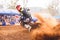 Phichit, Thailand, December 27, 2015:Extreme Sport Motorcycle, The motocross competition, motocross rider cornering and free fee t