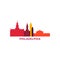 Philadelphia city skyline silhouette vector logo illustration