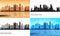 Philadelphia City Skyline Silhouettes Set