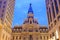 Philadelphia historic City Hall building at twilight