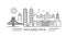 Philadelphia minimal style City Outline Skyline with Typographic. Vector cityscape with famous landmarks. Illustration