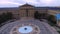 Philadelphia Museum of Art and Rocky Steps. People Are Sitting on the Stairs. Pennsylvania II