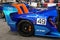 Philadelphia, Pennsylvania, U.S.A - February 9, 2020 - The back side of the blue McLaren Senna GTR supercar