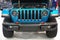 Philadelphia, Pennsylvania, U.S.A - February 9, 2020 - The front view of the 2020 Jeep Wrangler Unlimited Rubicon 4X4 blue color