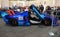 Philadelphia, Pennsylvania, U.S.A - February 9, 2020 - The side view of the blue McLaren Senna GTR supercar