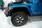 Philadelphia, Pennsylvania, U.S.A - February 9, 2020 - The wheel of the 2020 Jeep Wrangler Unlimited Rubicon 4X4 blue color