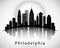 Philadelphia silhouette, Pennsylvania United States of America States. City Skyline