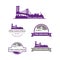 Philadelphia Skyline Logo. Philadelphia cityscape and landmarks silhouette vector