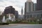 PHILADELPHIA, USA - APRIL 19: Swann Fountain in Logan Square on Benjamin Franklin Parkway in Center City Philadelphia on