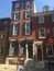 Philadelphia Washington Square West brownstone houses on sunny day