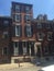 Philadelphia Washington Square West brownstone houses on sunny day