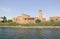 Philae temple on Agilkia Island as seen from the Nile. Egypt.