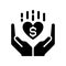 Philanthropy black glyph icon