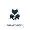 Philantropy icon. Monochrome simple sign from charity and non-profit collection. Philantropy icon for logo, templates