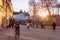 Philharmonic hall on Congress Square and cityscape of Ljubljana