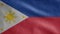 Philippin flag waving in the wind. Philippine banner blowing soft silk