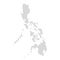 Philippine area country vector map. Filipino grey background map