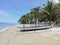 Philippine bangka boat on tropical beach