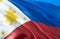 Philippine flag. 3D Waving flag design. The national symbol of Philippines, 3D rendering. Philippine National colors. Philippines