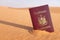 Philippine passport in the desert of Riyadh, Saudi Arabia in Middle East